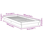 Sengeramme Uten Madrass 75X190 Cm Helt Eik