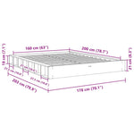 Sengeramme Uten Madrass 160X200 Cm Heltre Eik