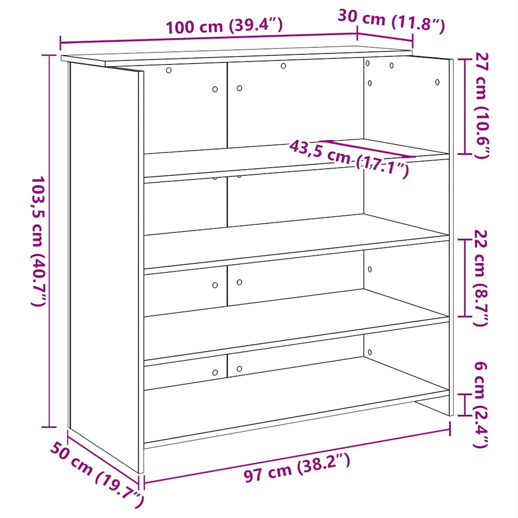 Resepsjonsdisk Svart Eik 100X50X103,5 Cm Konstruert Tre