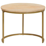 Nestende Kaffebord 3 Pcs Hvit Massivt Mangotre Og Stål