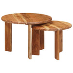 Nestende Kaffebord 2 Pcs Brun Solid Akasietre