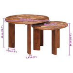 Nestende Kaffebord 2 Pcs Flerfarget Massiv Gjenbrukt Treverk