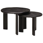 Nestende Kaffebord 2 Pcs Hvit Massiv Mango Tre