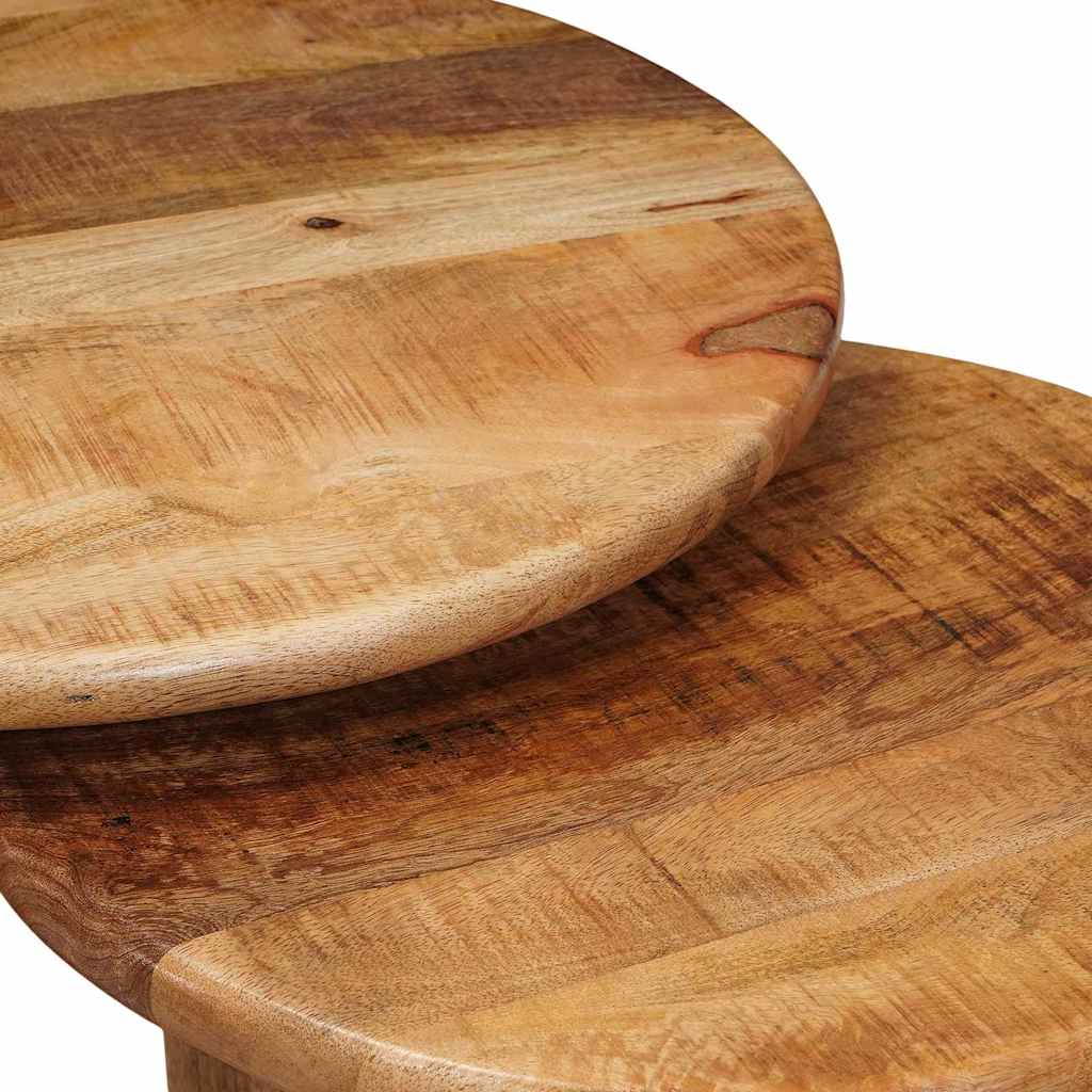 Nestende Kaffebord 3 Pcs Brun Massiv Mango Tre