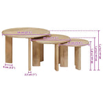 Nestende Kaffebord 3 Pcs Svart Massiv Mango Tre