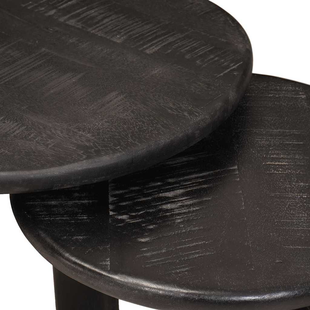 Nestende Kaffebord 3 Pcs Hvit Massiv Mango Tre