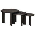 Nestende Kaffebord 3 Pcs Hvit Massiv Mango Tre