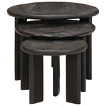 Nestende Kaffebord 3 Pcs Hvit Massiv Mango Tre