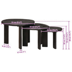 Nestende Kaffebord 3 Pcs Hvit Massiv Mango Tre