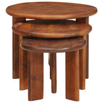 Nestende Kaffebord 3 Pcs Honning Brun Massiv Mango Tre