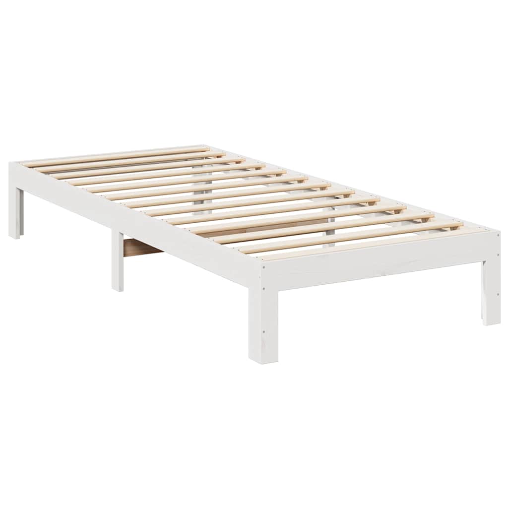 Sengeramme Uten Madrass Hvit 90X200 Cm Heltre Furu