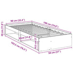 Dagseng Uten Madrass Hvit 90X190 Cm Heltre Furu