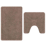 Anti-Skli Baderomsmatte Sett 2 Pcs Brun Pp