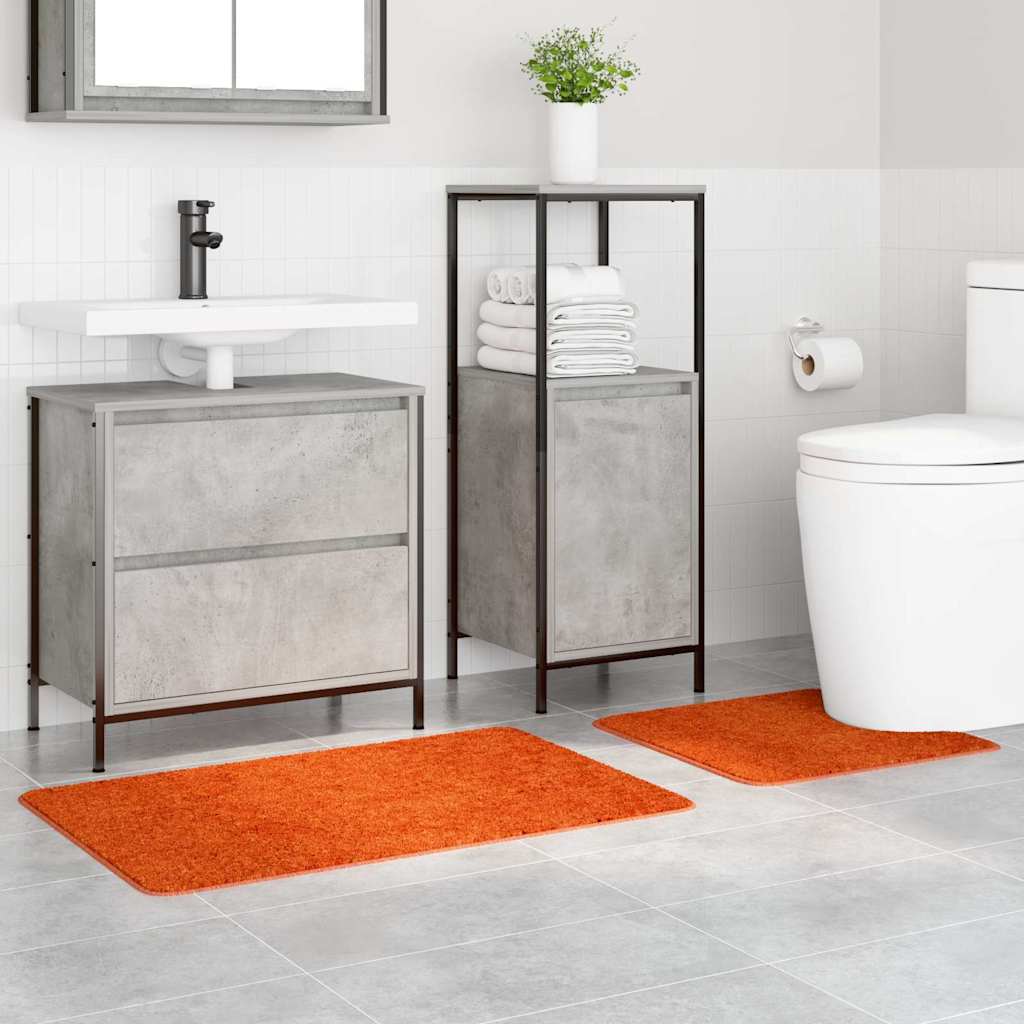 Anti-Skli Baderomsmatte Sett 2 Pcs Oransje Pp