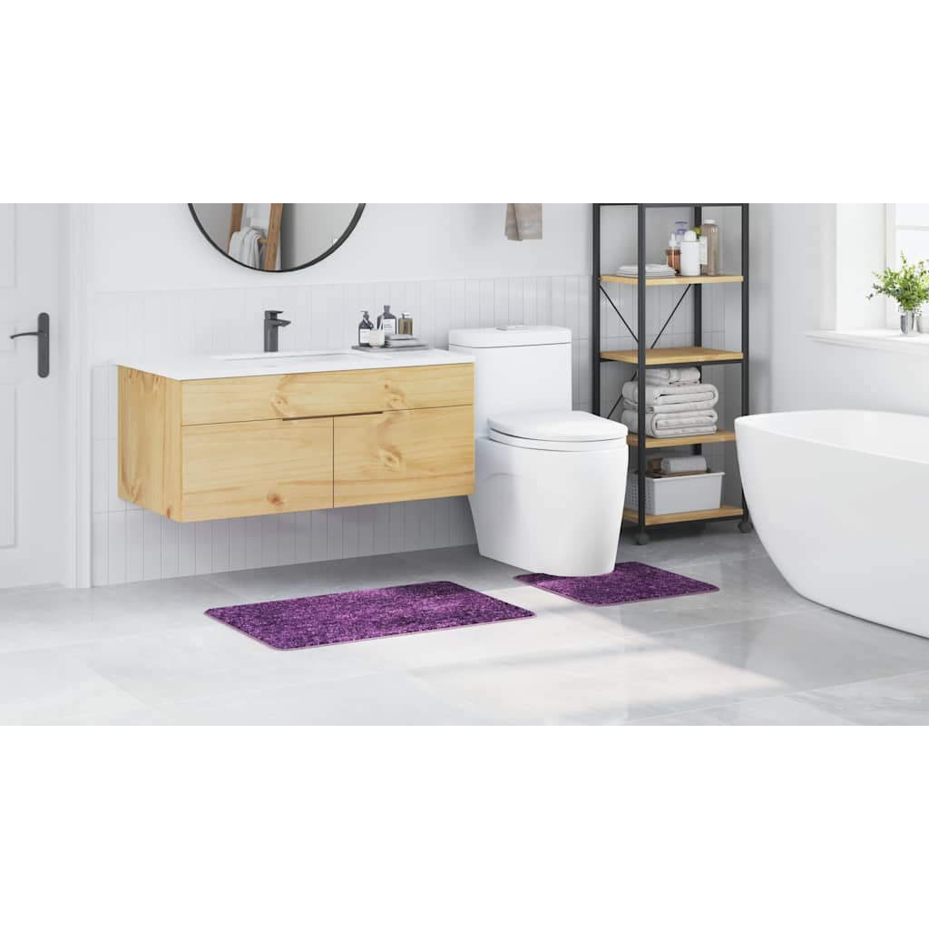 Anti-Skli Baderomsmatte Sett 2 Pcs Lilla Pp
