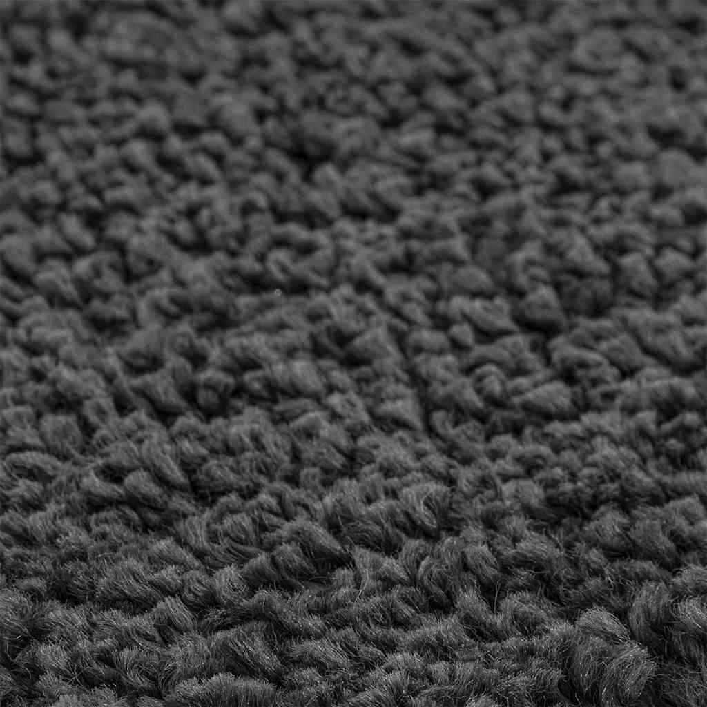 Anti-Skli Baderomsmatte Sett 3 Pcs Mørke Grå 50 X 50 Cm Pp
