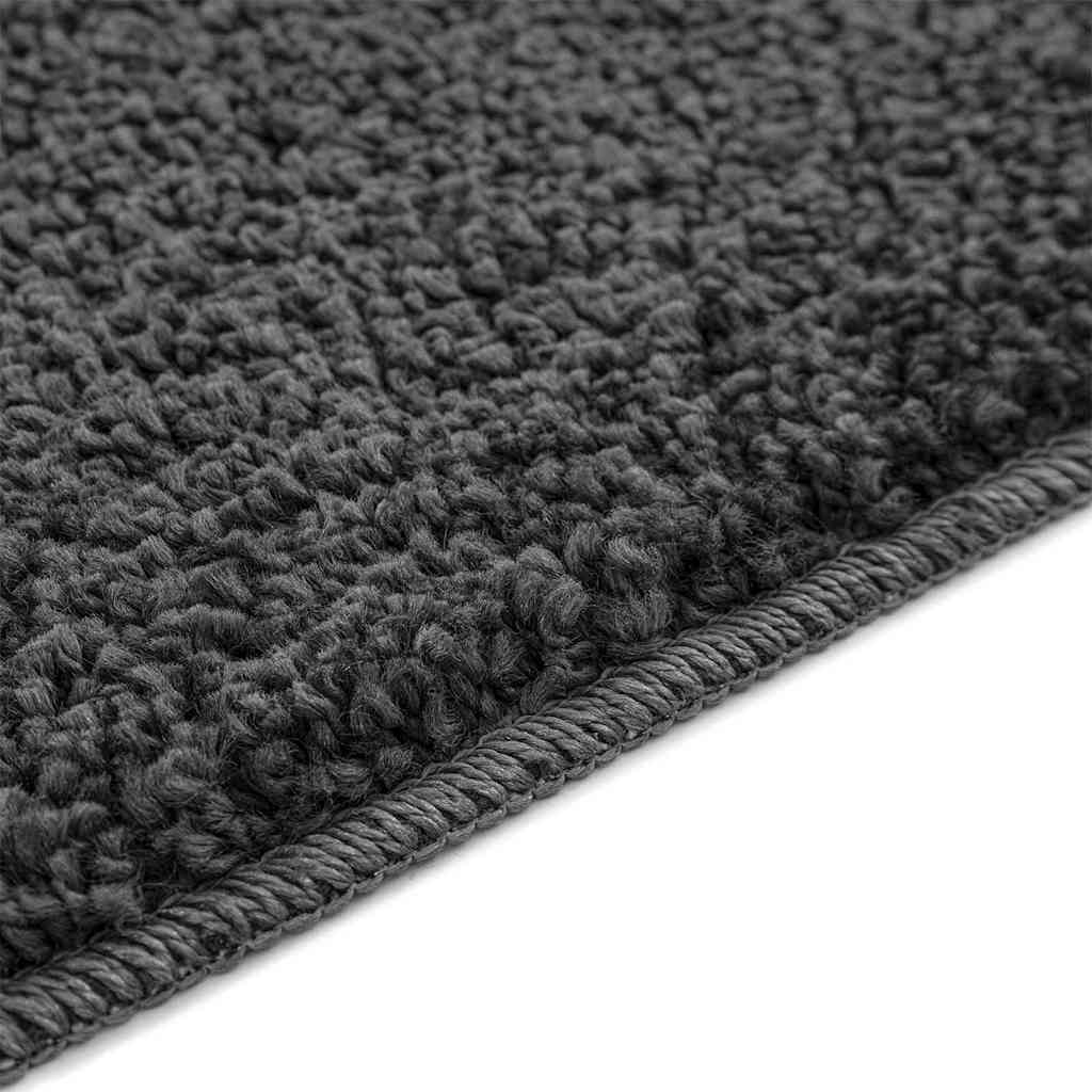 Anti-Skli Baderomsmatte Sett 3 Pcs Mørke Grå 50 X 50 Cm Pp