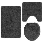 Anti-Skli Baderomsmatte Sett 3 Pcs Mørke Grå 50 X 50 Cm Pp