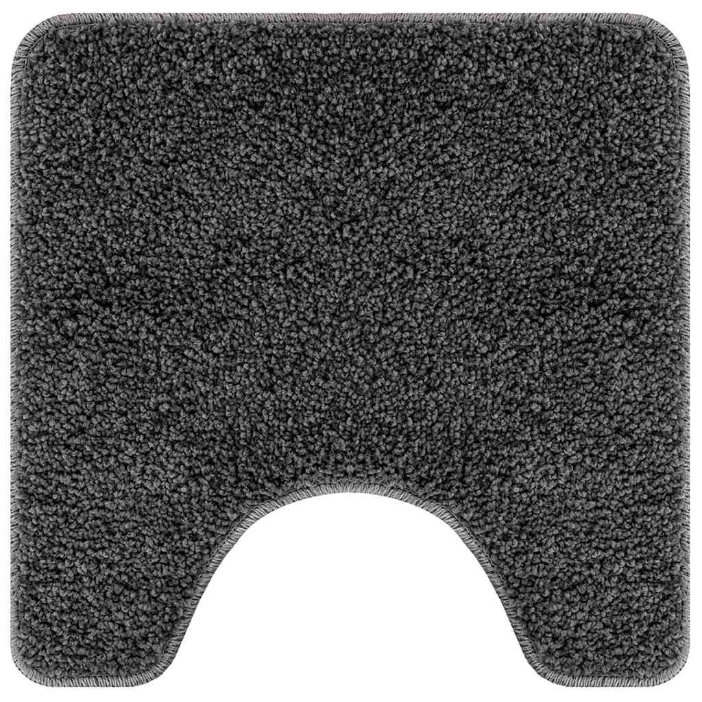 Anti-Skli Baderomsmatte Sett 3 Pcs Mørke Grå 50 X 50 Cm Pp
