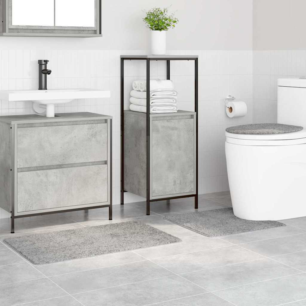 Anti-Skli Baderomsmatte Sett 3 Pcs Grå 50 X 50 Cm Pp