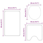 Anti-Skli Baderomsmatte Sett 3 Pcs Grå 50 X 50 Cm Pp