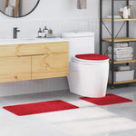 Anti-Skli Baderomsmatte Sett 3 Pcs Rød 50 X 50 Cm Pp