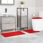 Anti-Skli Baderomsmatte Sett 3 Pcs Rød 50 X 50 Cm Pp