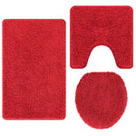 Anti-Skli Baderomsmatte Sett 3 Pcs Rød 50 X 50 Cm Pp