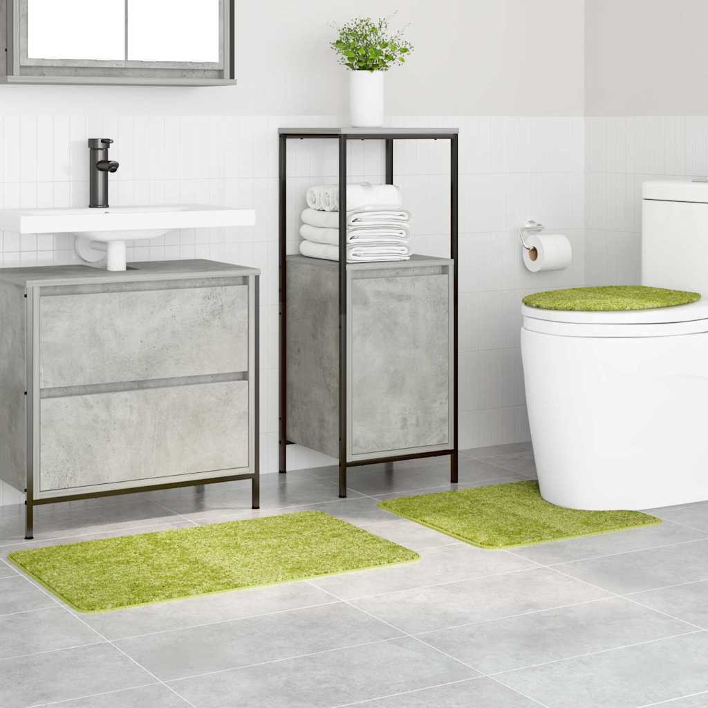 Anti-Skli Baderomsmatte Sett 3 Pcs Grønn 50 X 50 Cm Pp