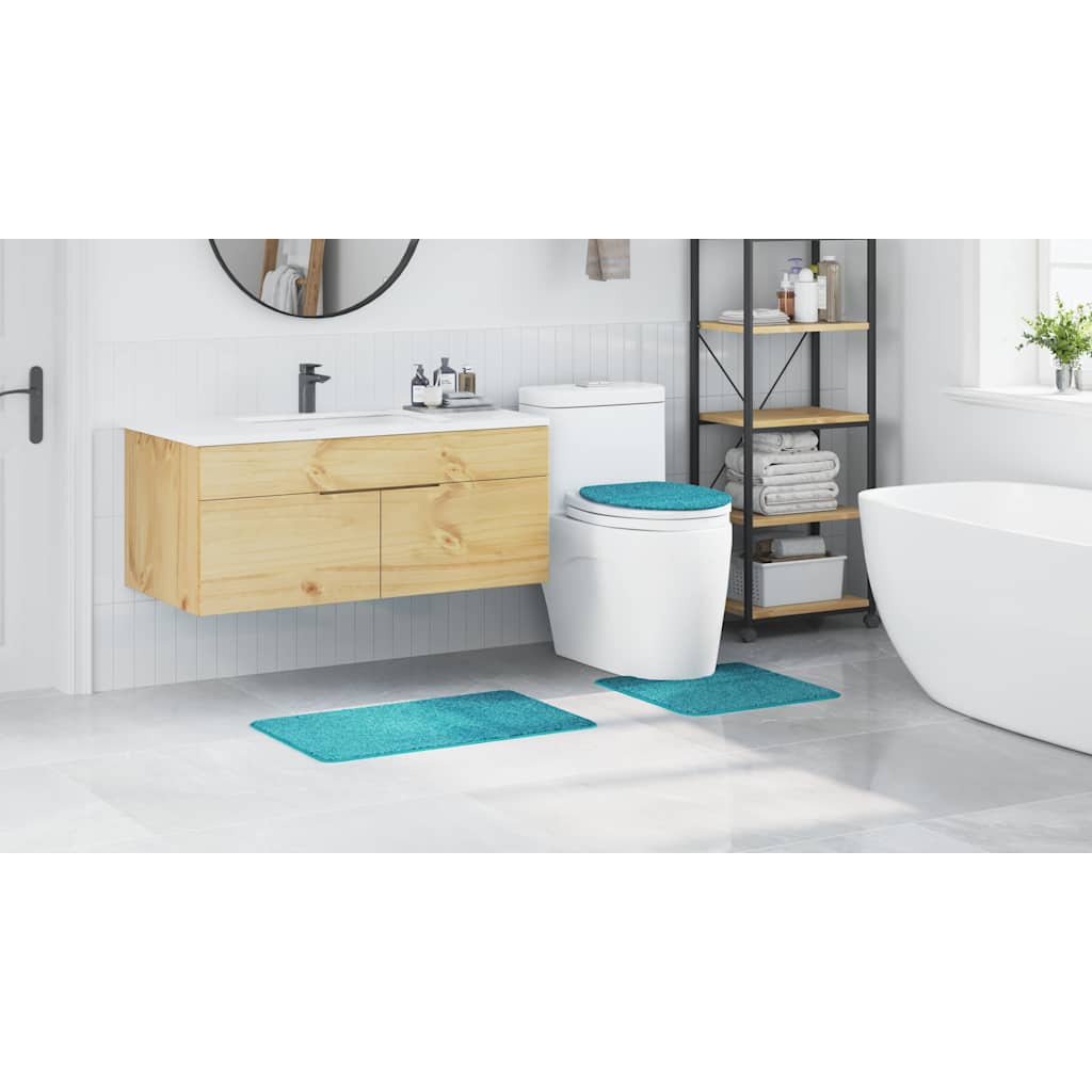 Anti-Skli Baderomsmatte Sett 3 Pcs Turkis 50 X 50 Cm Pp