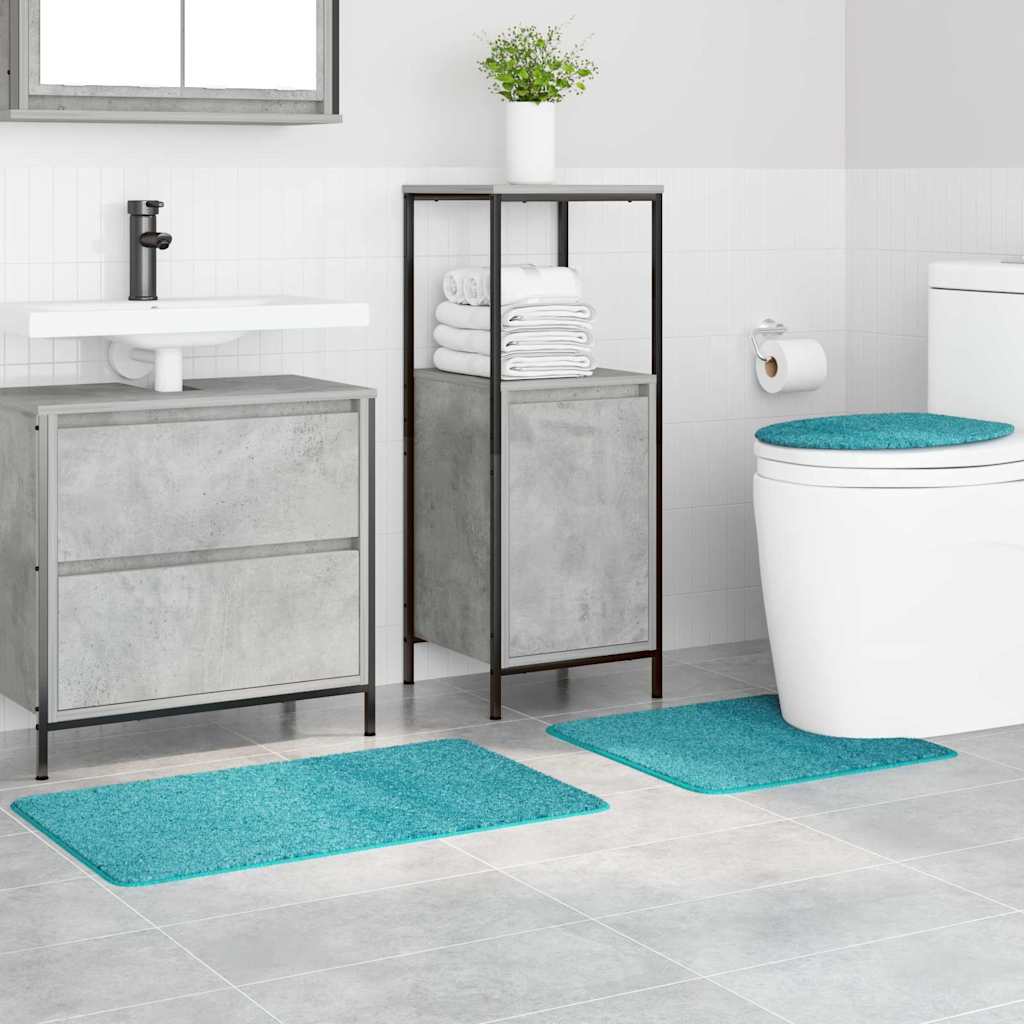 Anti-Skli Baderomsmatte Sett 3 Pcs Turkis 50 X 50 Cm Pp