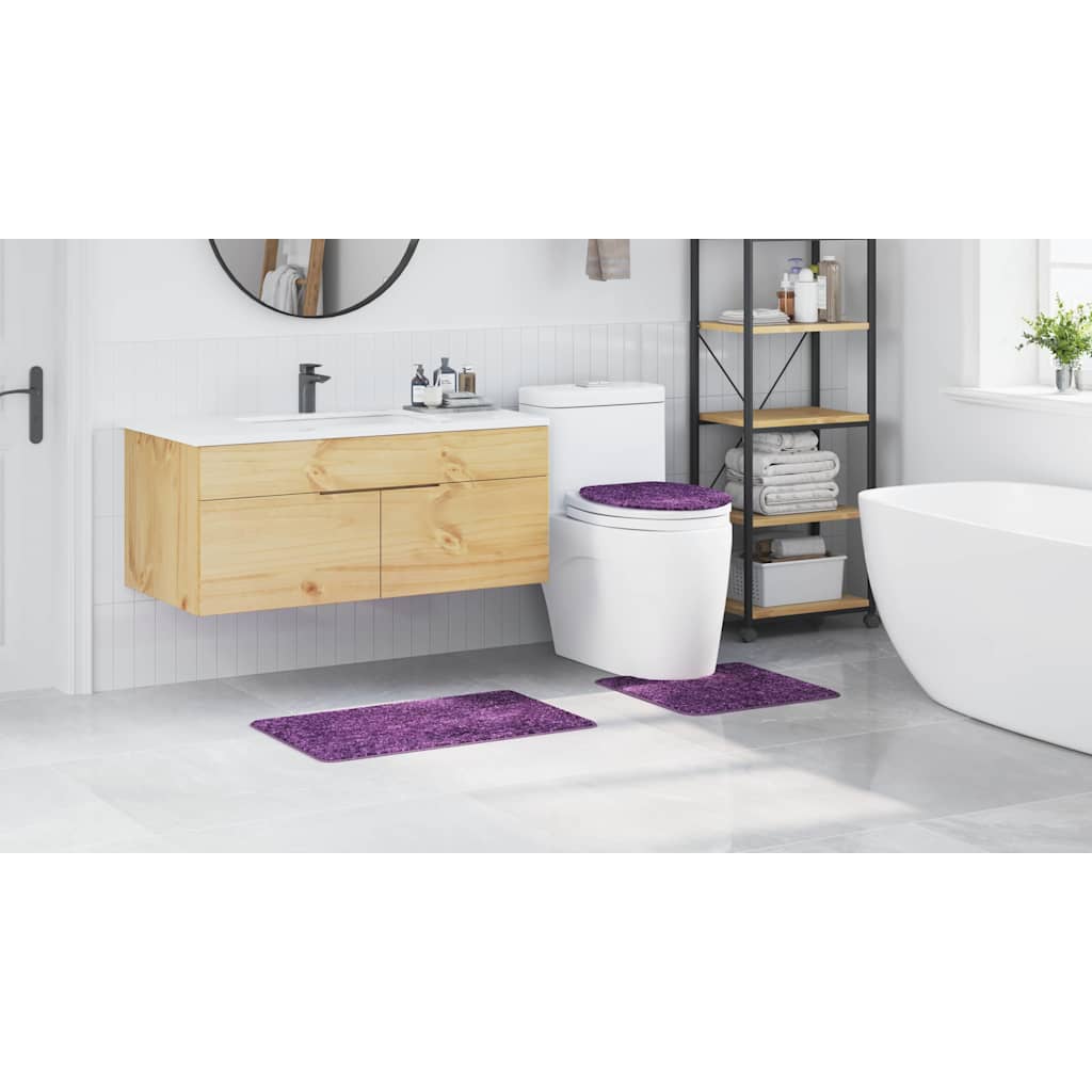 Anti-Skli Baderomsmatte Sett 3 Pcs Lilla 50 X 50 Cm Pp