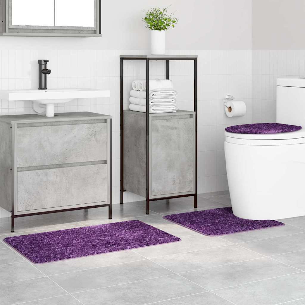 Anti-Skli Baderomsmatte Sett 3 Pcs Lilla 50 X 50 Cm Pp