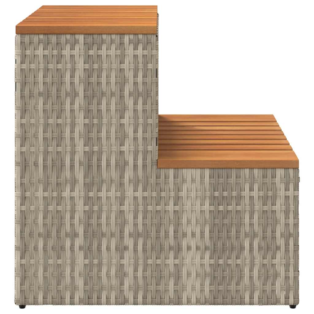 Badestamp Trinn Lysegrå 50X50X50,5 Cm Polyrotting&Heltre Akasie
