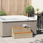 Badestamp Trinn Beige 100X50X50,5 Cm Polyrotting&Heltre Akasie