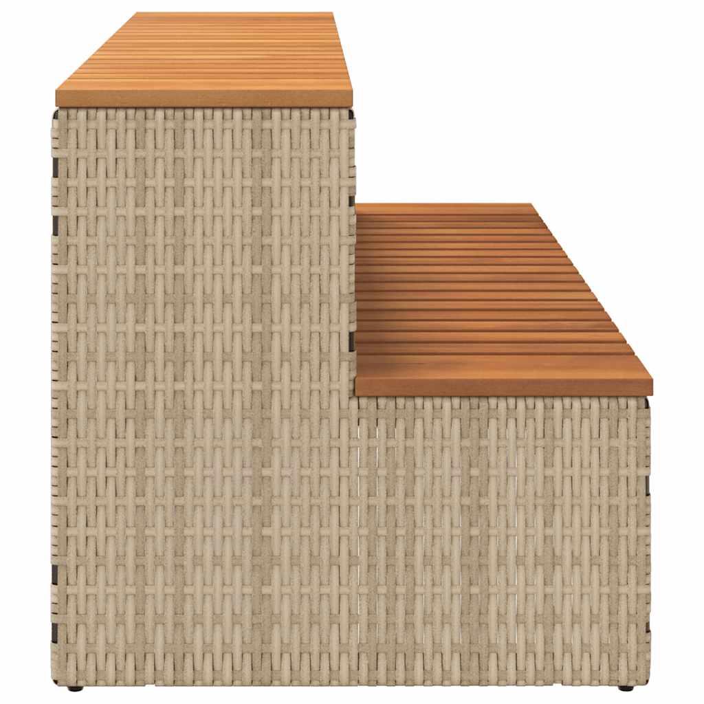 Badestamp Trinn Beige 100X50X50,5 Cm Polyrotting&Heltre Akasie