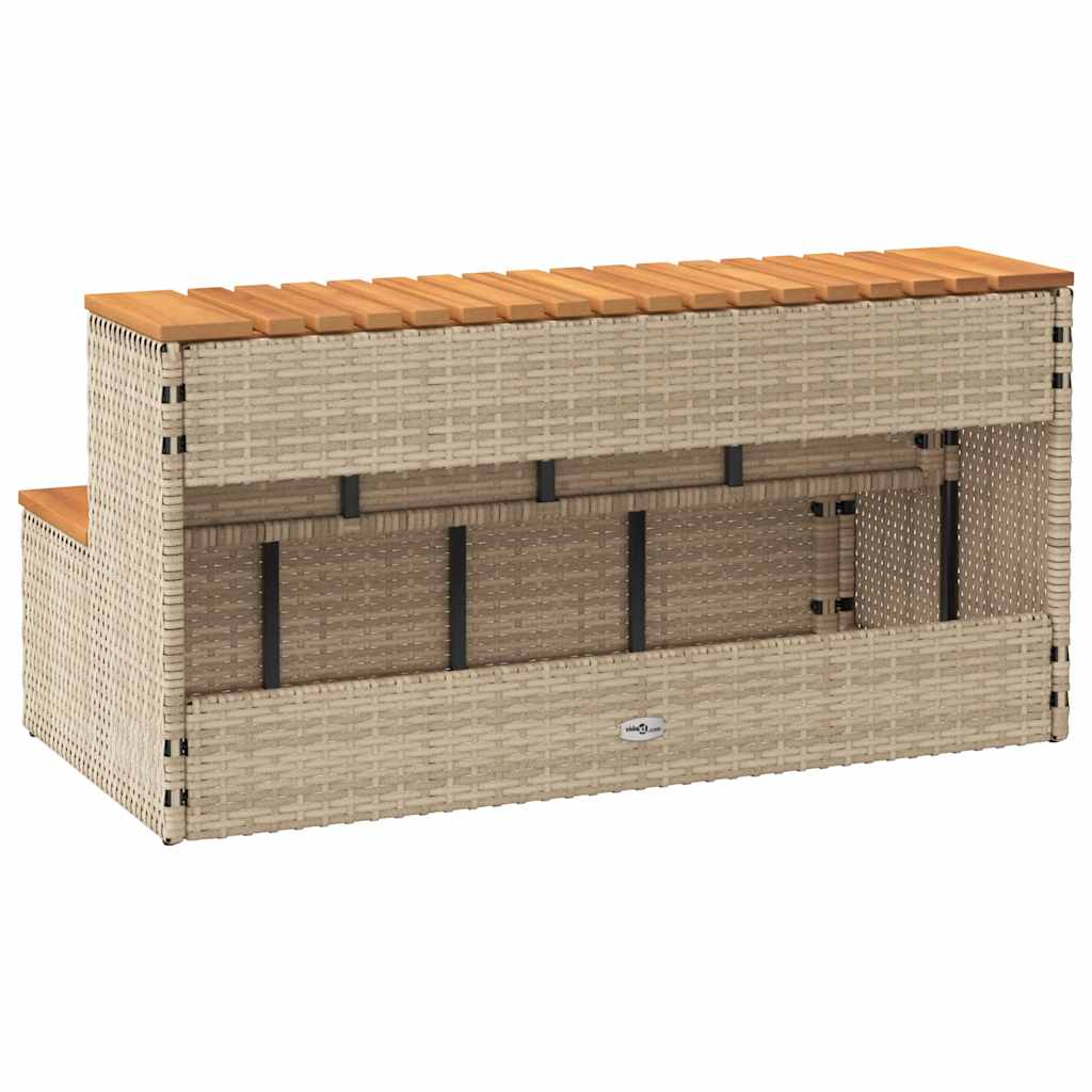 Badestamp Trinn Beige 100X50X50,5 Cm Polyrotting&Heltre Akasie