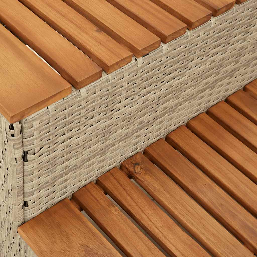 Badestamp Trinn Beige 100X50X50,5 Cm Polyrotting&Heltre Akasie