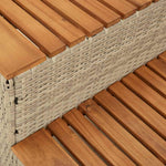 Badestamp Trinn Beige 100X50X50,5 Cm Polyrotting&Heltre Akasie