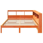 Seng Med Bokhylle Uten Madrass Voksbrun 140X200 Cm Heltre Furu