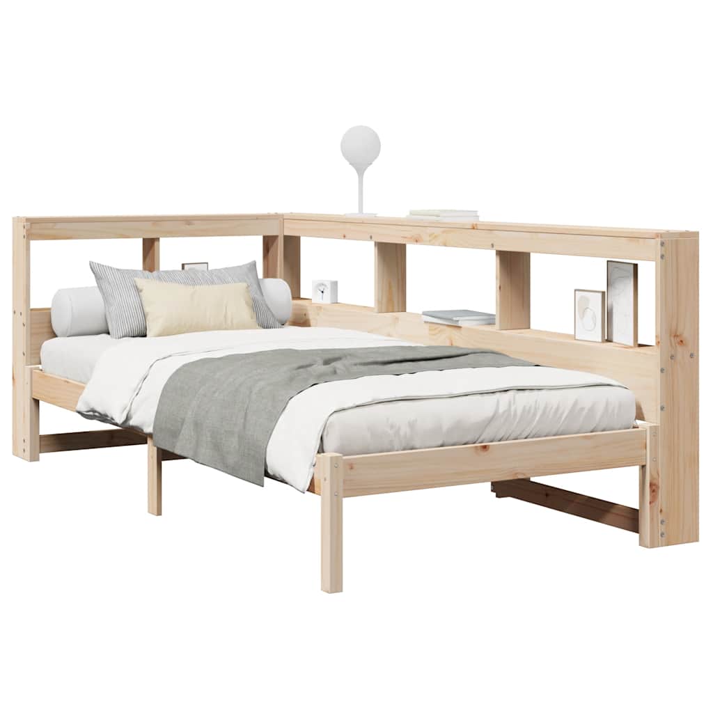 Seng Med Bokhylle Uten Madrass 100X200 Cm Heltre Furu