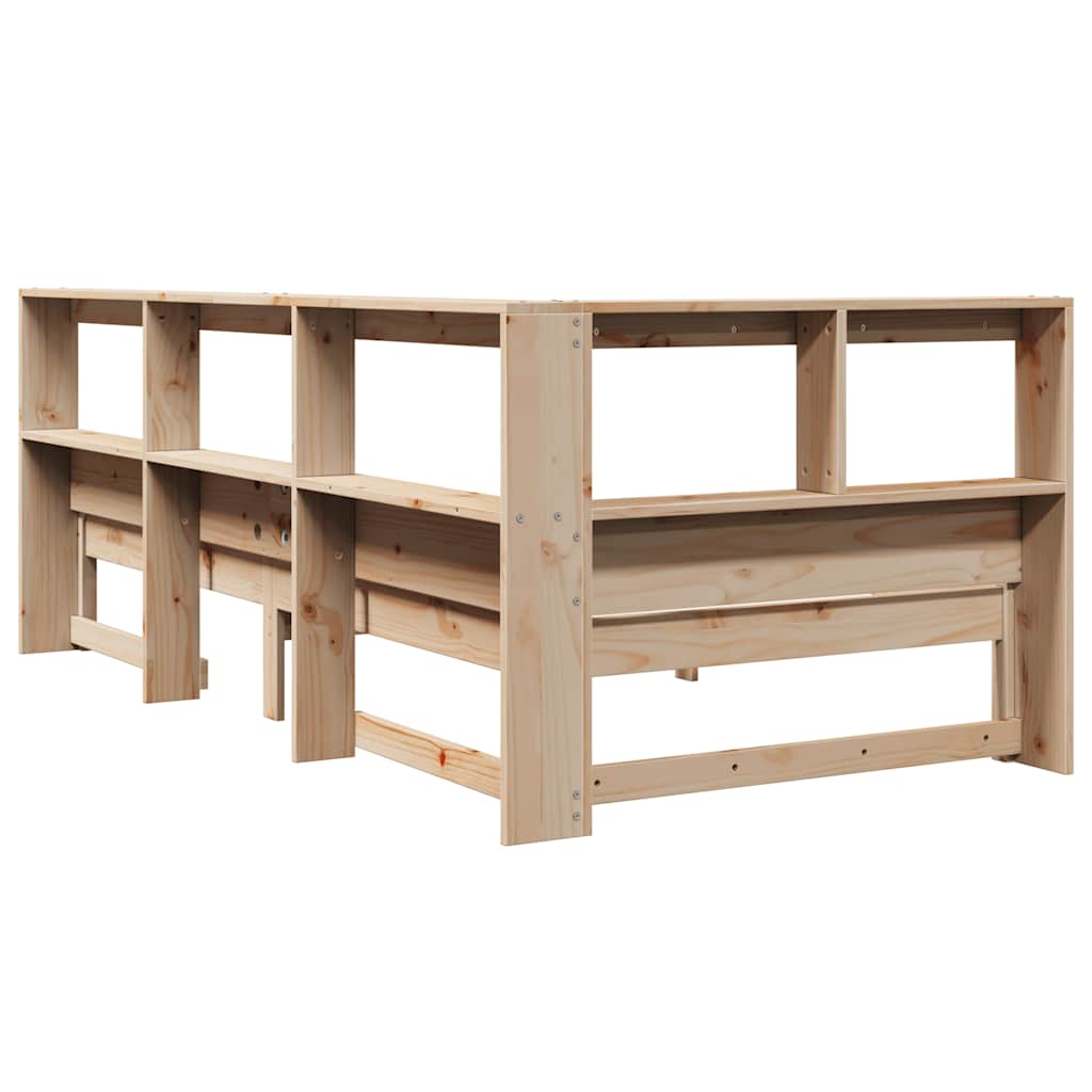 Seng Med Bokhylle Uten Madrass 100X200 Cm Heltre Furu