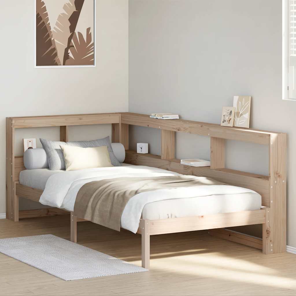 Seng Med Bokhylle Uten Madrass 100X200 Cm Heltre Furu