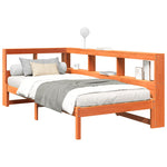 Seng Med Bokhylle Uten Madrass Voksbrun 100X200 Cm Heltre Furu