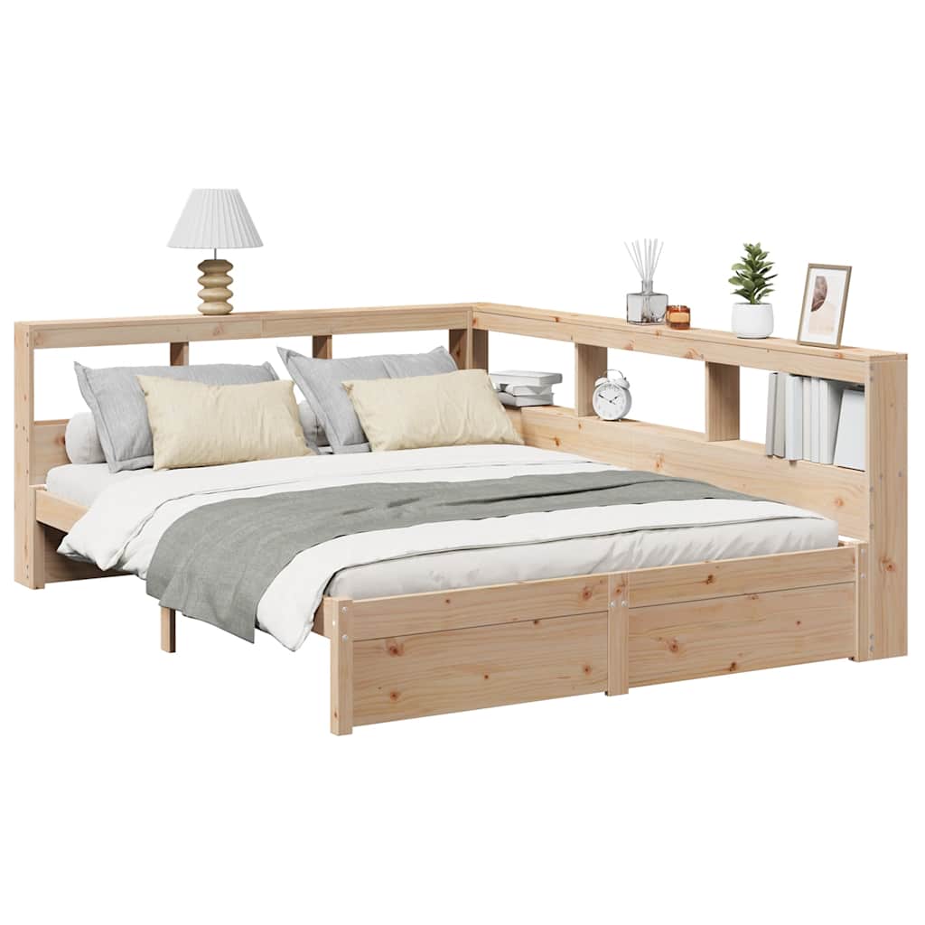 Seng Med Bokhylle Uten Madrass 140X200 Cm Heltre Furu