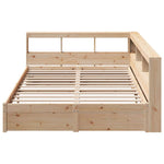 Seng Med Bokhylle Uten Madrass 140X200 Cm Heltre Furu