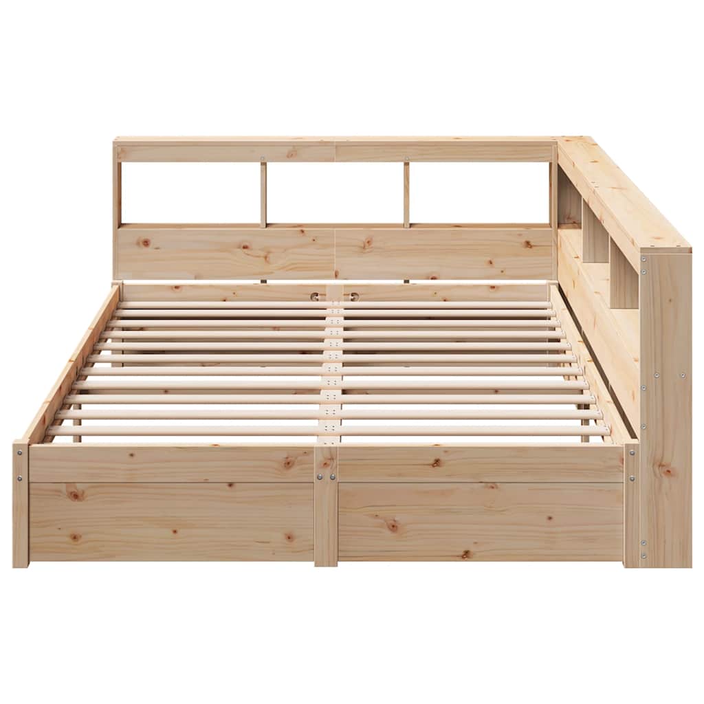 Seng Med Bokhylle Uten Madrass 140X200 Cm Heltre Furu