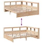 Seng Med Bokhylle Uten Madrass 140X200 Cm Heltre Furu