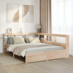 Seng Med Bokhylle Uten Madrass 140X200 Cm Heltre Furu