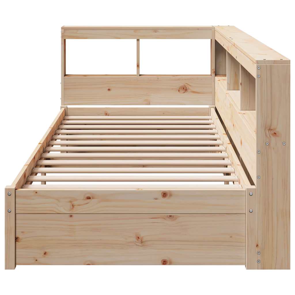 Seng Med Bokhylle Uten Madrass 100X200 Cm Heltre Furu